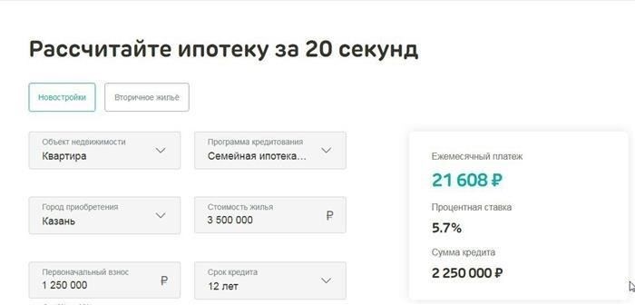Примерный расчет ипотеки на основе примера заработной платы