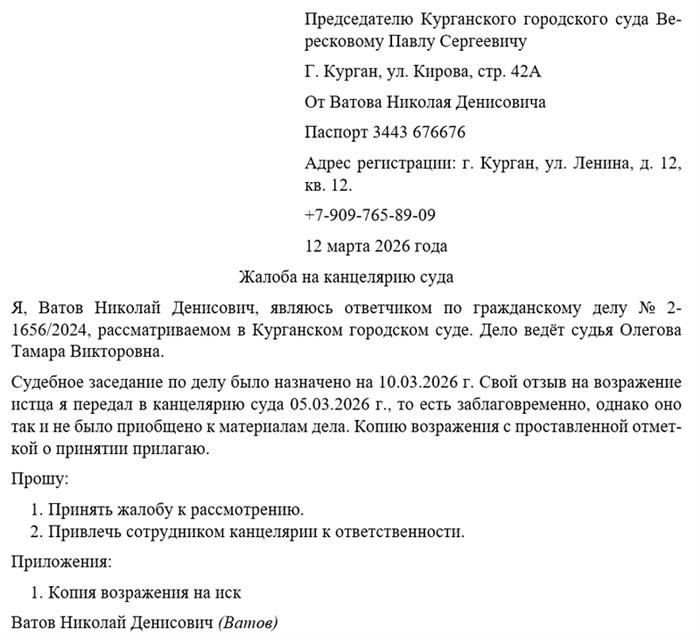 Как написать жалобу на сотрудников суда: Основные элементы